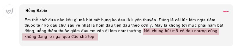 cho hỏi hút mỡ bụng có đau không các mẹ 