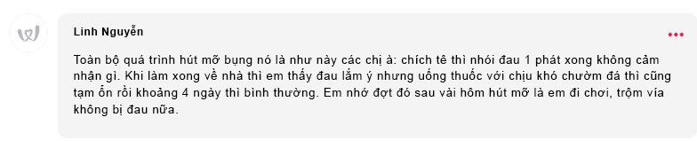 hút mỡ bụng có đau không các mẹ 