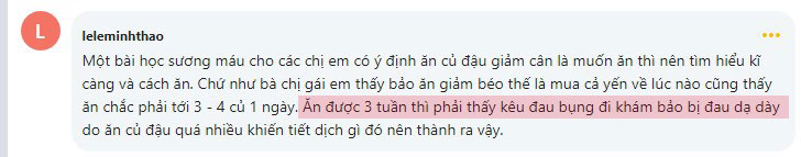 thực đơn giảm cân bằng củ đậu