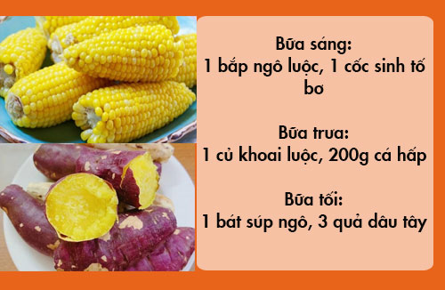 thực đơn giảm cân bằng ngô