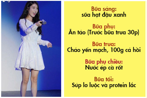 thực đơn giảm cân của iu ngày 2