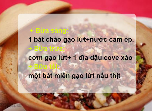 thực đơn giảm cân với gạo lứt