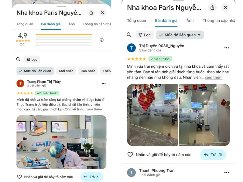 Feedback đánh giá cao của khách hàng ở Paris